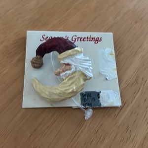 Moon Santa brooch pin